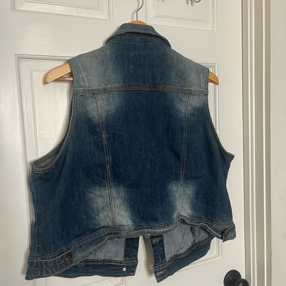 Jean jacket vest - size 3X - Picture 3 of 4